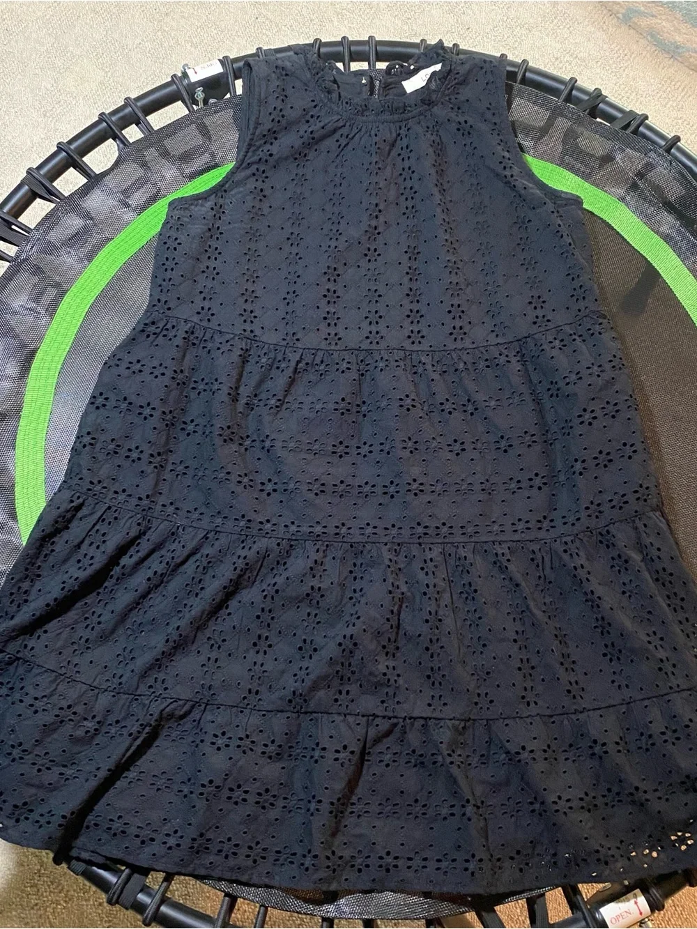 LOFT sleeveless sundress Black Eyelet Tiered with ruffle details - Picture 8 of 13